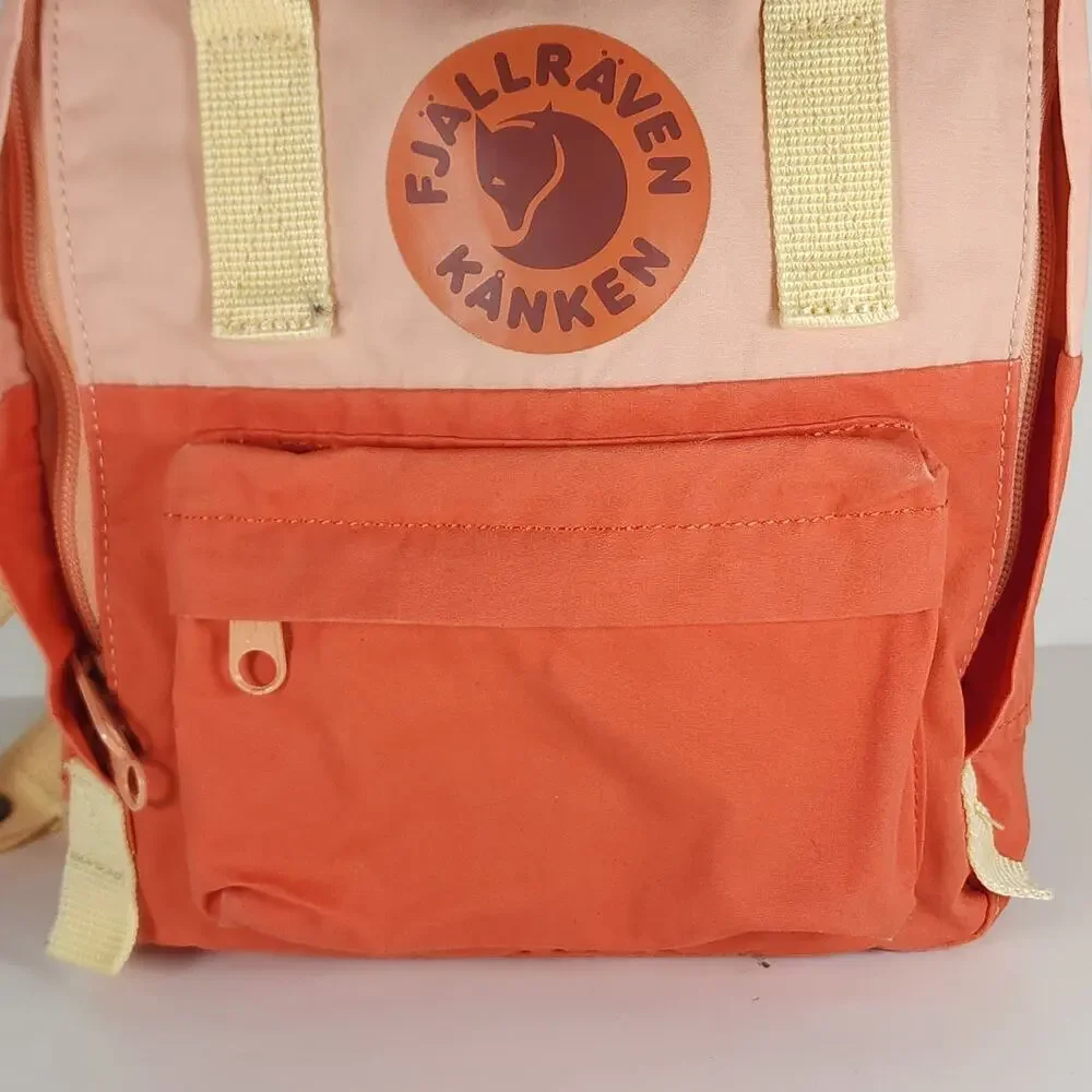 Fjallraven Kanken Art 23616 Mini Orange /pink Nylon Swedish Daypack Backpack
